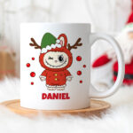 Miniatura de Taza Muñeco Labubu Navideño con Nombre personalizado