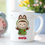 Miniatura de Taza Muñeco Labubu Navideño con Nombre personalizado