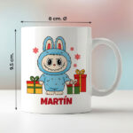 Miniatura de Taza Muñeco Labubu Navideño con Nombre personalizado