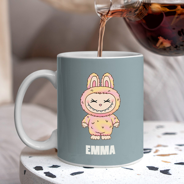 Taza Muñeco Labubu con Nombre personalizado