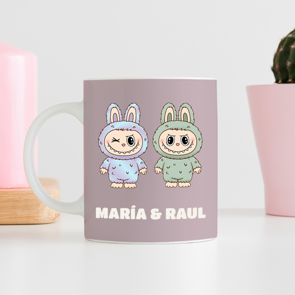 Taza Muñeco Labubu con Nombre personalizado
