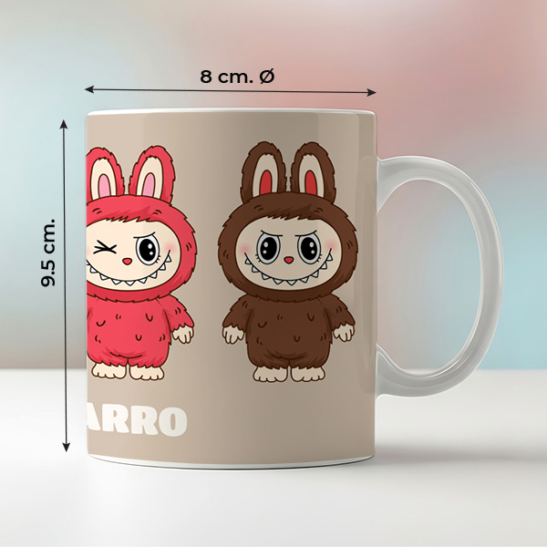 Taza Muñeco Labubu con Nombre personalizado