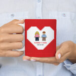 Miniatura de Taza Lego Corazón Rojo con Nombres y Texto personalizado