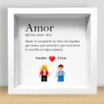 Miniatura de Cuadro con minifiguras Lego Amor con Texto y Nombres personalizados