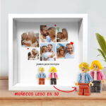 Miniatura de Cuadro con minifiguras Lego con 6 Fotos y Texto personalizado