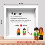 Miniatura de Cuadro con minifiguras Lego Amor con Texto y Nombres personalizados