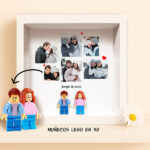 Miniatura de Cuadro con minifiguras Lego con 6 Fotos y Texto personalizado