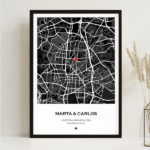 Miniatura de Póster Mapa del Amor con Ubicación personalizada