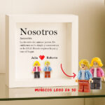 Miniatura de Cuadro con minifiguras Lego Amor con Texto y Nombres personalizados