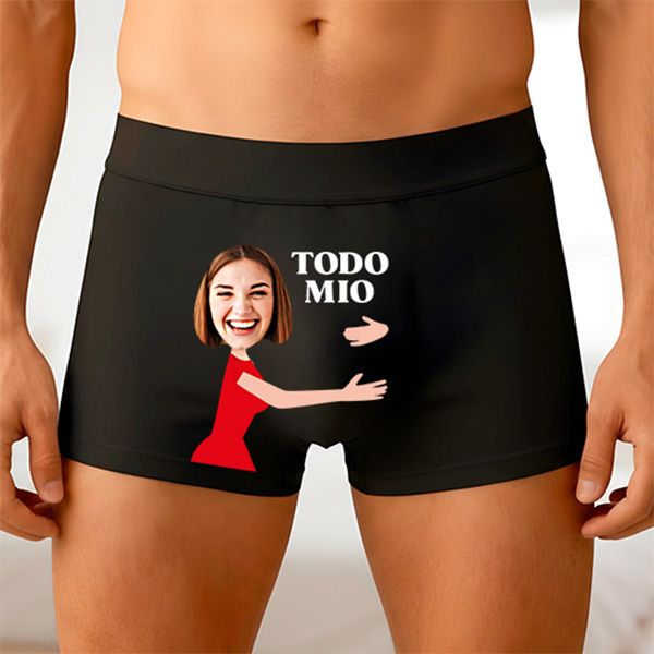 Calzoncillo con Frase "Todo Mío" y Foto personalizada