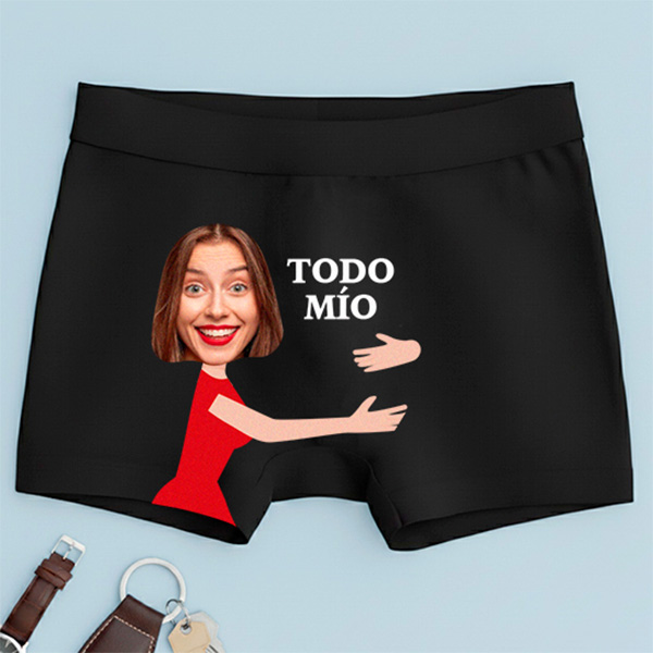 Calzoncillo con Frase "Todo Mío" y Foto personalizada