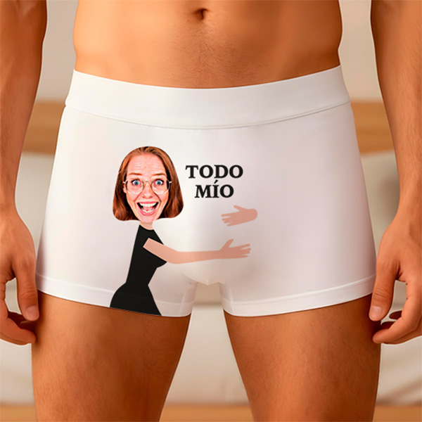 Calzoncillo con Frase "Todo Mío" y Foto personalizada