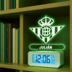 Miniatura de Reloj Despertador con Luz Escudo Betis Personalizado