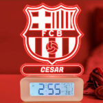Reloj Despertador con Luz Escudo Barcelona Personalizado Miniatura de Reloj Despertador con Luz Escudo Barcelona Personalizado