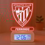 Miniatura de Reloj Despertador con Luz Escudo Athletic de Bilbao personalizado