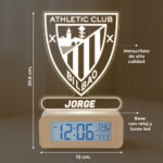 Miniatura de Reloj Despertador con Luz Escudo Athletic de Bilbao personalizado