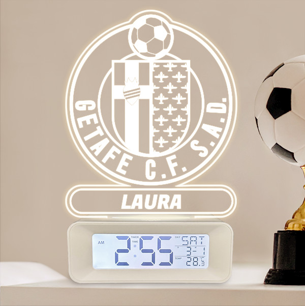 Reloj Despertador con Luz Escudo Getafe Personalizado