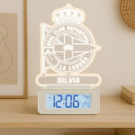 Miniatura de Reloj Despertador con Luz Escudo Coruña personalizado