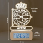 Miniatura de Reloj Despertador con Luz Escudo Coruña personalizado