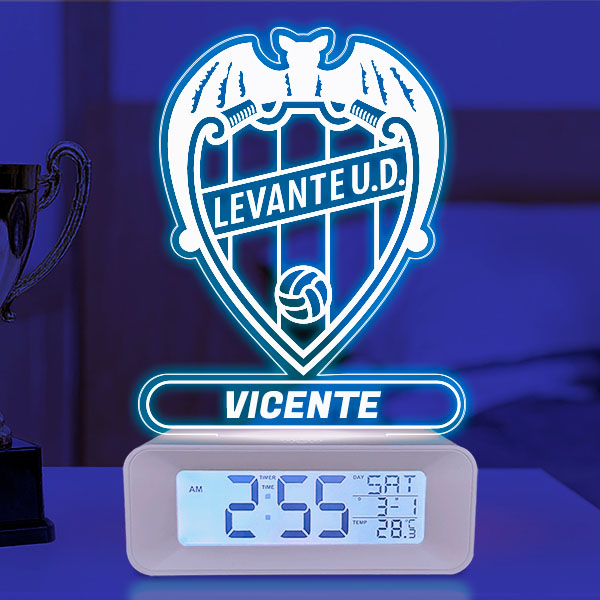 Reloj Despertador con Luz Escudo Levante Personalizado