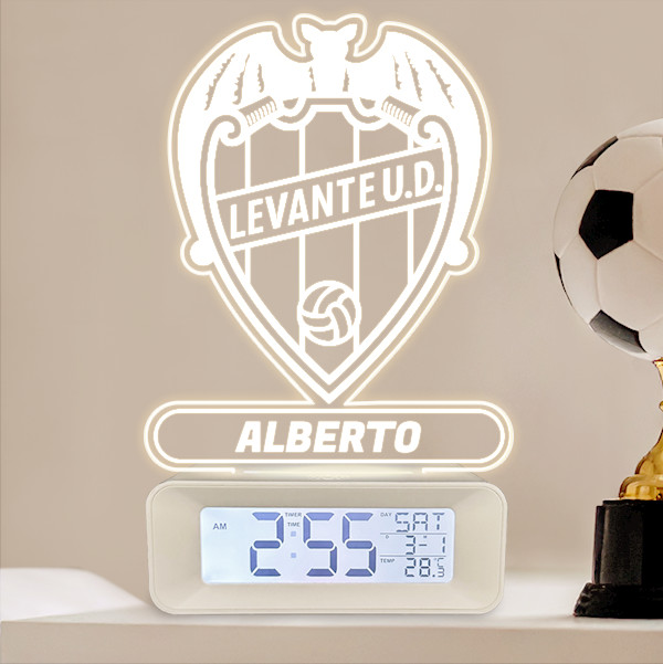Reloj Despertador con Luz Escudo Levante Personalizado