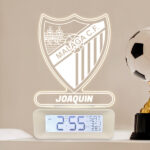 Miniatura de Reloj Despertador con Luz Escudo Málaga personalizado