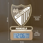 Miniatura de Reloj Despertador con Luz Escudo Málaga personalizado