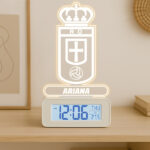 Miniatura de Reloj Despertador con Luz Escudo Oviedo personalizado