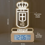 Miniatura de Reloj Despertador con Luz Escudo Oviedo personalizado