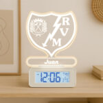 Miniatura de Reloj Despertador con Luz Escudo Rayo Vallecano personalizado