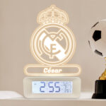 Miniatura de Reloj Despertador con Luz Escudo Real Madrid personalizado