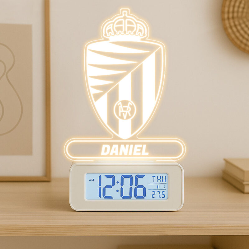 Reloj Despertador con Luz Escudo Valladolid personalizado