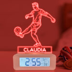 Miniatura de Reloj Despertador con Luz Jugador de Fútbol personalizado