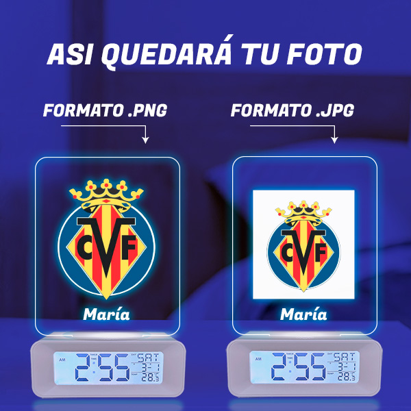 Reloj Despertador con Luz con Tu Escudo personalizado