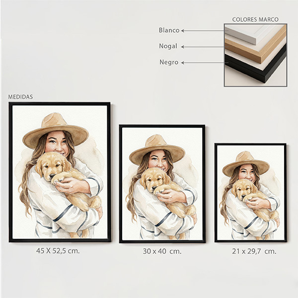 Póster con Ilustración en Acuarela de Foto personalizada