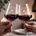 Miniatura de Pack de 2 Copas con Corazón, Fecha y Nombres personalizados