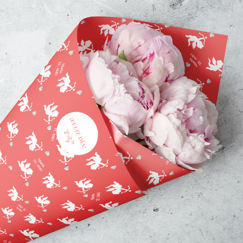 Papel de Regalo Cupido con Nombres personalizados