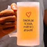 Miniatura de Jarra de Cerveza con Corazón y Texto para Papá personalizado