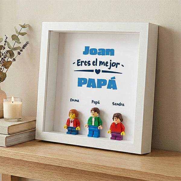 Cuadro con minifiguras Lego Eres El Mejor Papá y Nombres personalizados