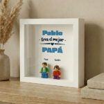 Miniatura de Cuadro con minifiguras Lego Eres El Mejor Papá y Nombres personalizados