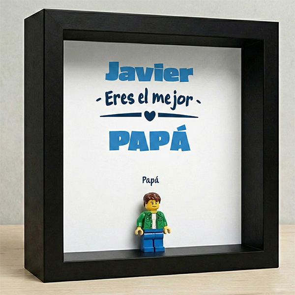 Cuadro con minifiguras Lego Eres El Mejor Papá y Nombres personalizados