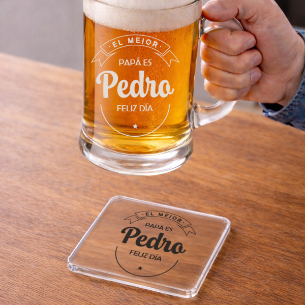 Jarra de Cerveza para El Mejor con Textos personalizados