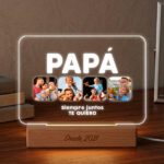 Miniatura de Lámpara Papá con Cuatro Fotos y Texto personalizada