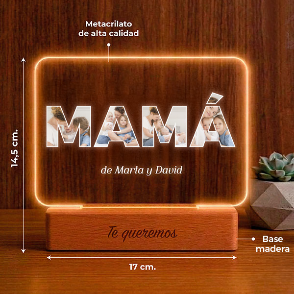 Lámpara Mamá con fotos personalizada