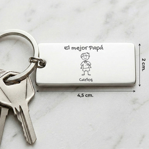 Llavero de Acero Diseño Familiar con Muñequitos personalizados