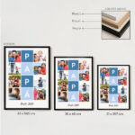 Miniatura de Póster Papá en Cuadros Azules con Texto y Fotos personalizadas