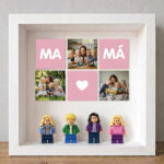Cuadro con minifiguras para Mamá con Corazón y Fotos personalizadas Miniatura de Cuadro con minifiguras para Mamá con Corazón y Fotos personalizadas