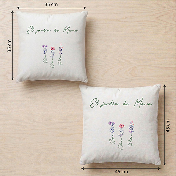 Cojín el Jardín de Mamá con Nombres personalizados