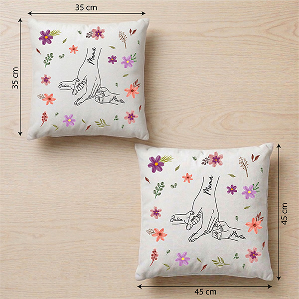 Cojín para Mamá con Manos y Nombres personalizados