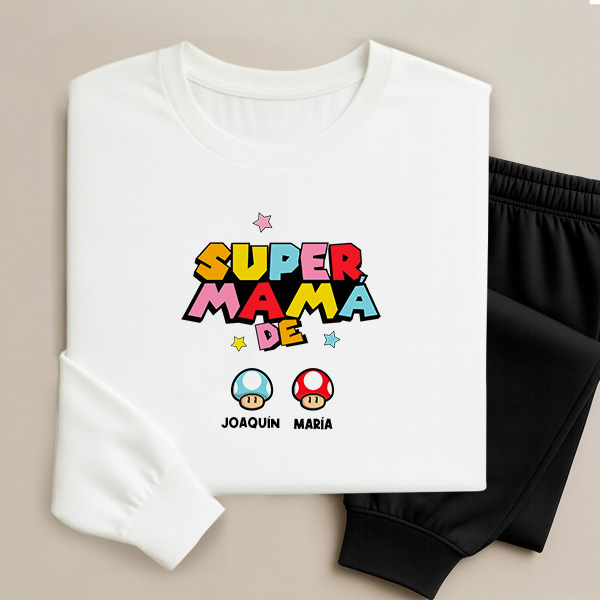 Pijama Super Mamá con Nombres personalizados